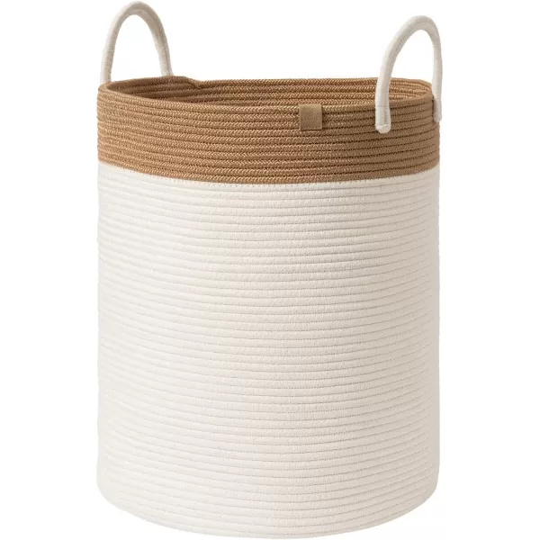 LA JOLIE MUSE Woven Basket Rope Storage Baskets - Large Cotton Organizer, Basket for Baby Blanket, Kids Toy Nursery Laundry Basket Azure M