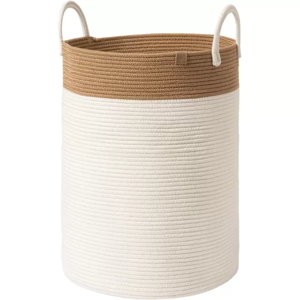 LA JOLIE MUSE Woven Basket Rope Storage Baskets - Large Cotton Organizer, Basket for Baby Blanket, Kids Toy Nursery Laundry Basket Azure M