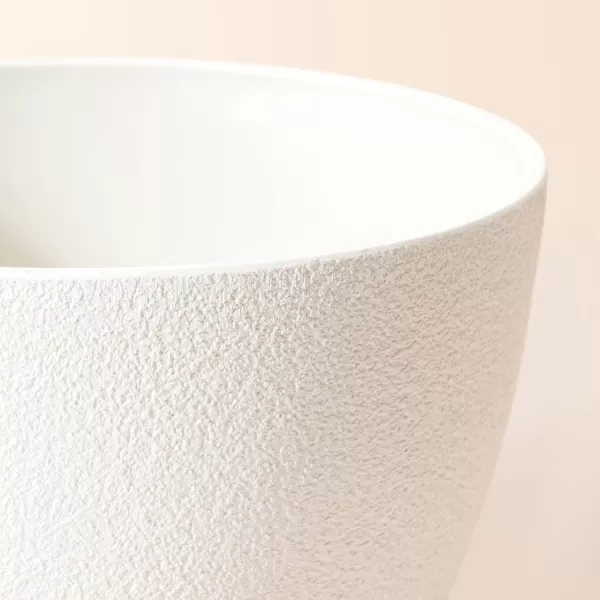 LA Jolie Muse Flower Pots Outdoor Garden Planters, 8.6 +7.5 inch Indoor Plant Pots with Drainage Holes, Speckled White