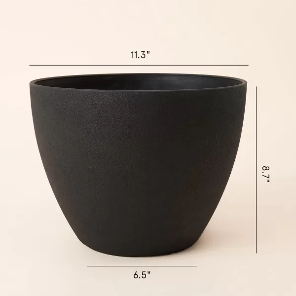 LA Jolie Muse Flower Pots Outdoor Garden Planters, 8.6 +7.5 inch Indoor Plant Pots with Drainage Holes, Speckled White