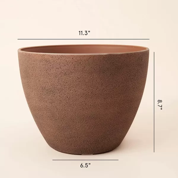 LA Jolie Muse Flower Pots Outdoor Garden Planters, 8.6 +7.5 inch Indoor Plant Pots with Drainage Holes, Speckled White