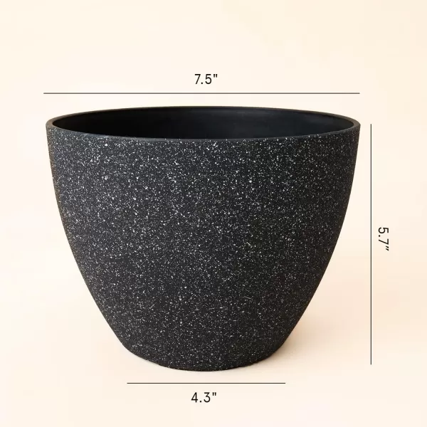 LA Jolie Muse Flower Pots Outdoor Garden Planters, 8.6 +7.5 inch Indoor Plant Pots with Drainage Holes, Speckled White