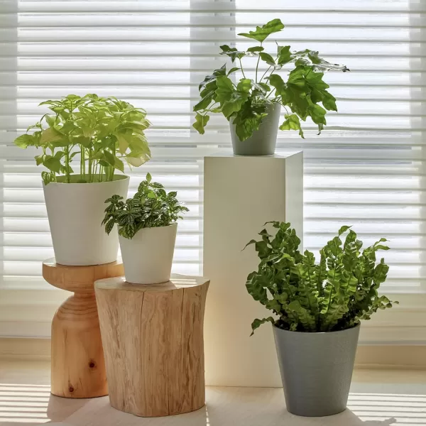 La Jolie Muse Flower Pots Indoor Outdoor Planter - 8.6 Inch Planter Pot W/ Drainage, Modern Plant Pot, Speckled-Black