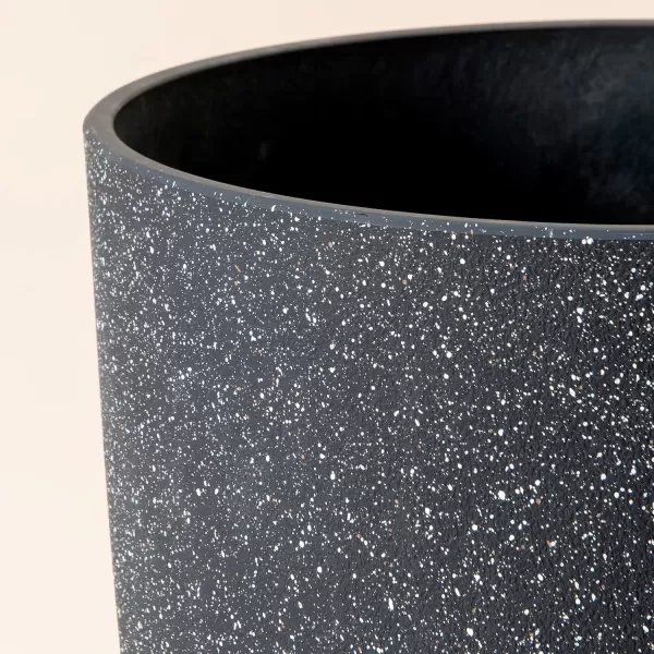 La Jolie Muse Flower Pots Indoor Outdoor Planter - 8.6 Inch Planter Pot W/ Drainage, Modern Plant Pot, Speckled-Black