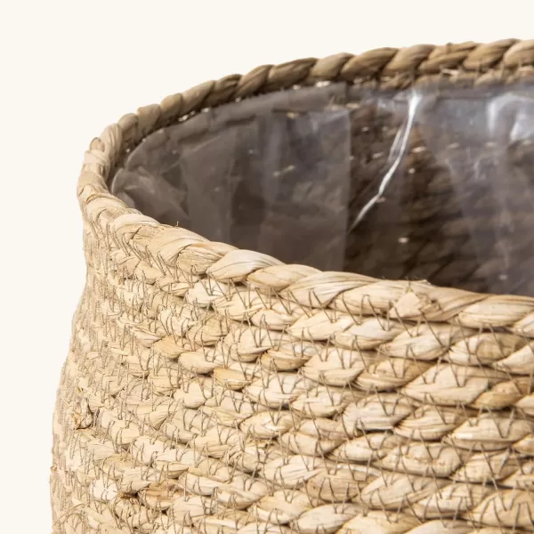 La Jolíe Muse Seagrass Planter Basket Indoor, Flower Pots Cover, Plant Containers, Indoor Planters Flower Pots with Iron Stand, Natural, 3-Pack,10.2"+8.7"+6.7"