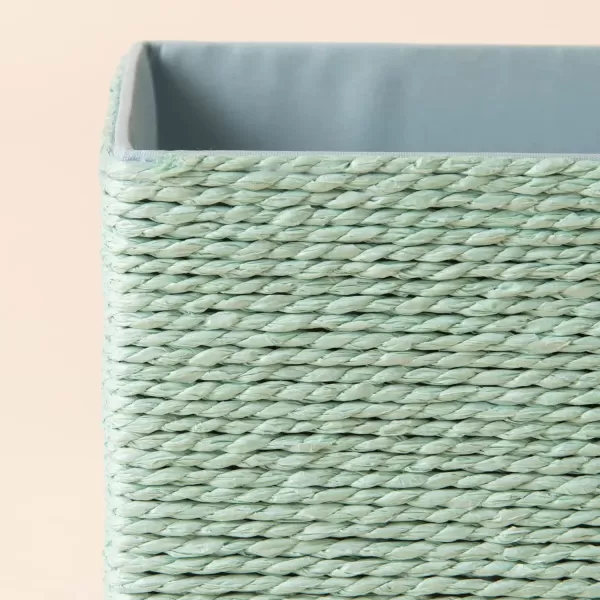 Storage Baskets Set 4 - Stackable Woven Basket Paper Rope Bin, Storage Boxes for Makeup Closet Bathroom Bedroom 
