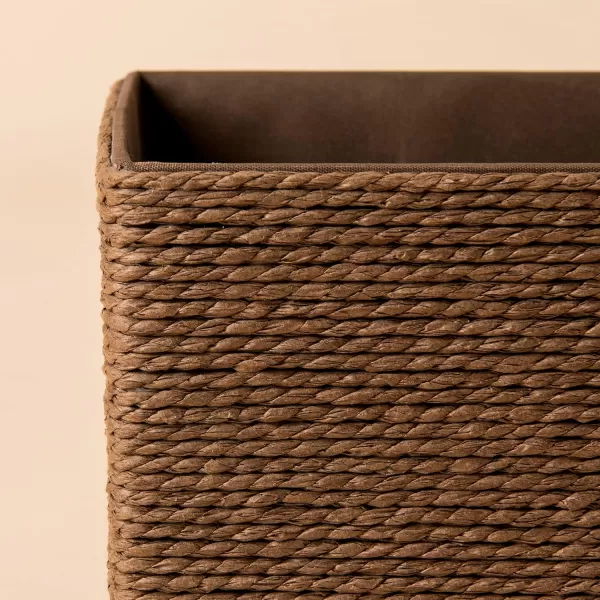 Storage Baskets Set 4 - Stackable Woven Basket Paper Rope Bin, Storage Boxes for Makeup Closet Bathroom Bedroom 