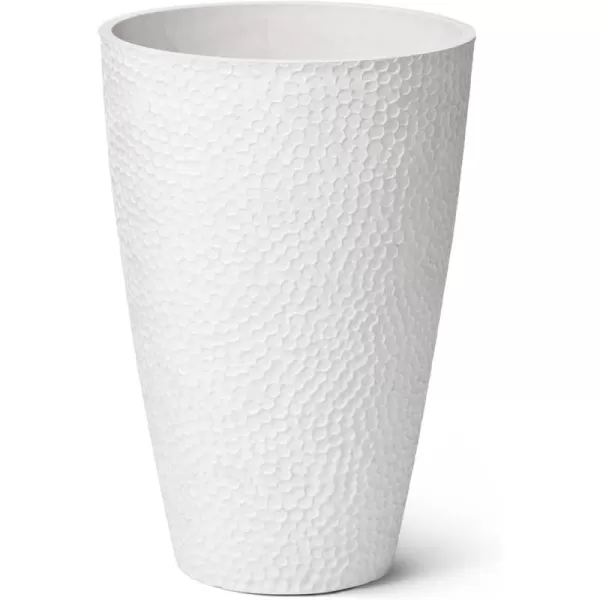 LA JOLIE MUSE 20 inch Tall Planters Set of 2, Tall Round Planters for Indoor/Outdoor Plants, Grey Flower Pots for Front Door,Patio and Deck,Honeycomb.