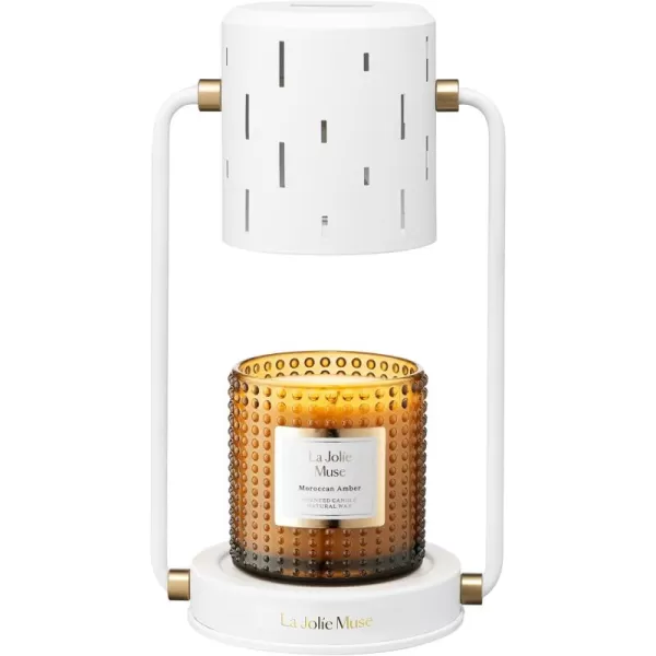 LA JOLIE MUSE Candle Warmer Lamp with Timer, Stepless Dimming Candle Warmer, Dimmable Candle Lamp, Electric Candle Melter, Compatible with Small &amp; Large Candle, Bulbs Included