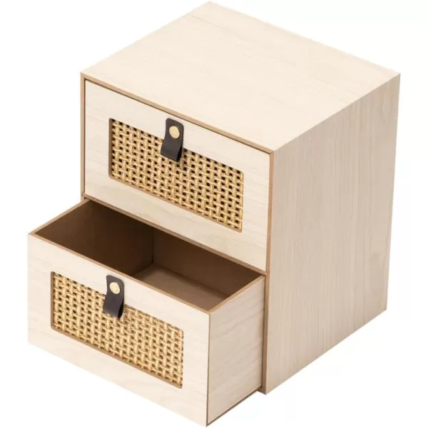LA JOLIE MUSE Cube Storage Bins Set of 2, Wooden Storage Cubes with Hollowed Design, Storage Cubes Organizer for Shelves, Storage Bin with Leather Straps for Organizing office organizers