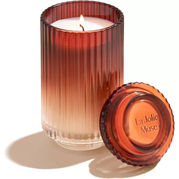 LA JOLIE MUSE Dark Berries &amp; Bergamot Scented Candle, Large Glass Jar Candles for Home Scented, Natural Soy Candle for Gift and Home Decor, 120 Hours Long Burning