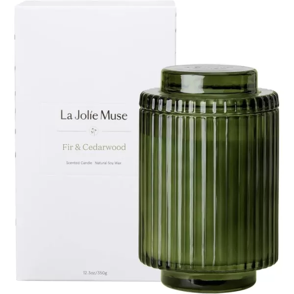 LA JOLIE MUSE Dark Berries &amp; Bergamot Scented Candle, Large Glass Jar Candles for Home Scented, Natural Soy Candle for Gift and Home Decor, 120 Hours Long Burning