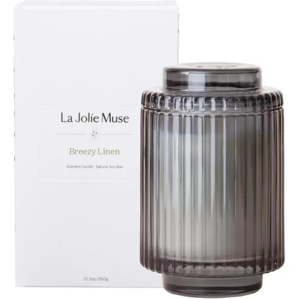 LA JOLIE MUSE Dark Berries &amp; Bergamot Scented Candle, Large Glass Jar Candles for Home Scented, Natural Soy Candle for Gift and Home Decor, 120 Hours Long Burning
