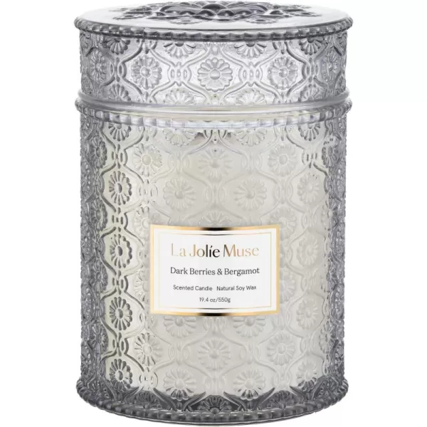 LA JOLIE MUSE Lavender Candle, Mother Day Gift, Spring Candle, Large Natural Soy Candle, 90 Hours Burning Time, Wood Wicked Candle, Aromatherapy Candle Gifts for Women, Luxury Candles for Home
