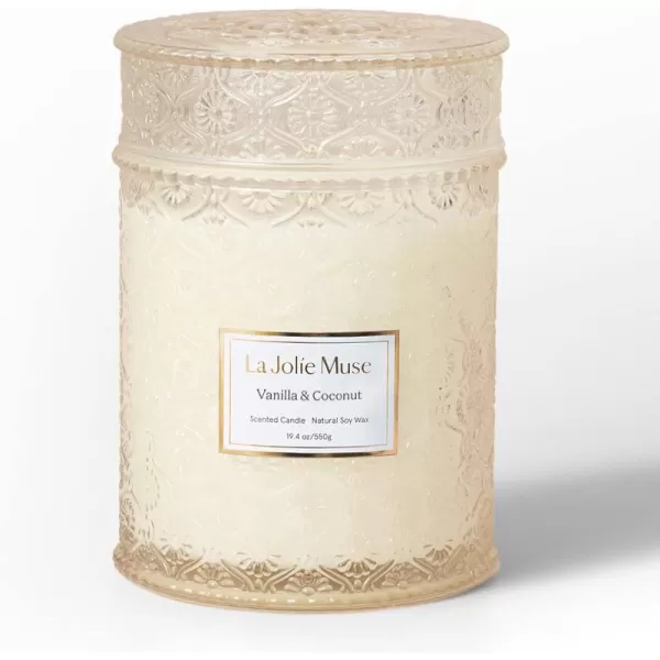 LA JOLIE MUSE Lavender Candle, Mother Day Gift, Spring Candle, Large Natural Soy Candle, 90 Hours Burning Time, Wood Wicked Candle, Aromatherapy Candle Gifts for Women, Luxury Candles for Home