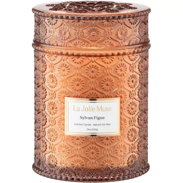 LA JOLIE MUSE Lavender Candle, Mother Day Gift, Spring Candle, Large Natural Soy Candle, 90 Hours Burning Time, Wood Wicked Candle, Aromatherapy Candle Gifts for Women, Luxury Candles for Home