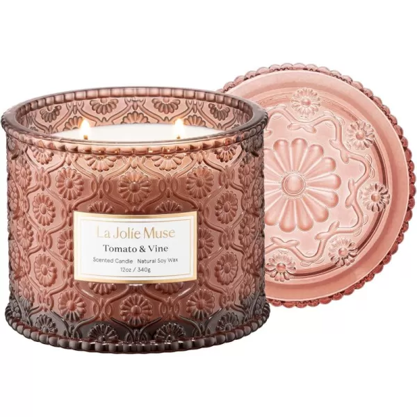 LA JOLIE MUSE Moroccan Amber Candle, Candles for Home Scented, Large 2-Wick Soy Candle, Scented Candle Gifts for Men &amp; Women, Long Burning Time, Holiday Candle