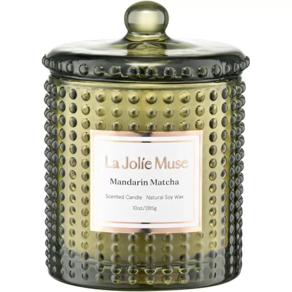 LA JOLIE MUSE Moroccan Amber Candles for Home Scented, Candles Gifts for Women &amp; Men, Luxury Glass Jar Candles, Natural Soy Candles, 75 Hours Long Burning, 10 oz