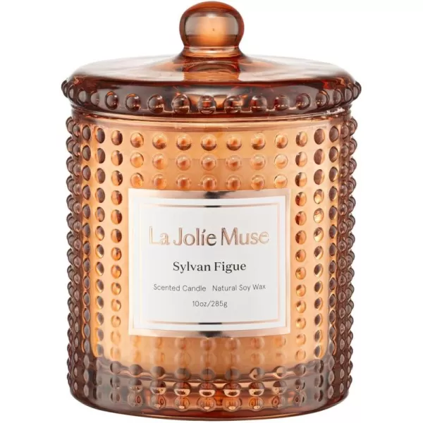 LA JOLIE MUSE Moroccan Amber Candles for Home Scented, Candles Gifts for Women &amp; Men, Luxury Glass Jar Candles, Natural Soy Candles, 75 Hours Long Burning, 10 oz