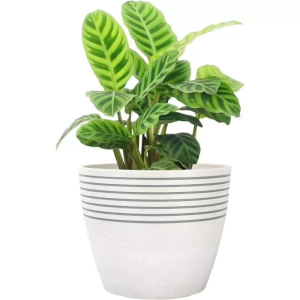 LA JOLIE MUSE Outdoor Planters Indoor Flower Pots - 9.4 Inch Planter Pot Containers, White Plant Pots,Honeycomb