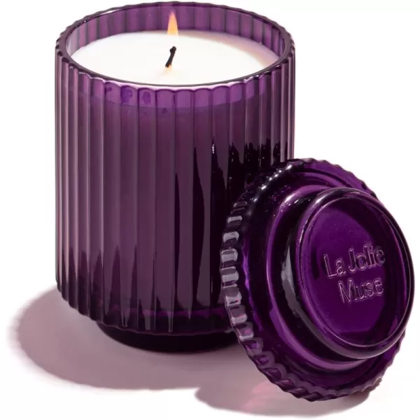 LA JOLIE MUSE Sandalwood &amp; Patchouli Scented Candle, Candles for Home Scented, Luxury Glass Jar Candles for Gift and Home Decor, 80 Hours Long Burning