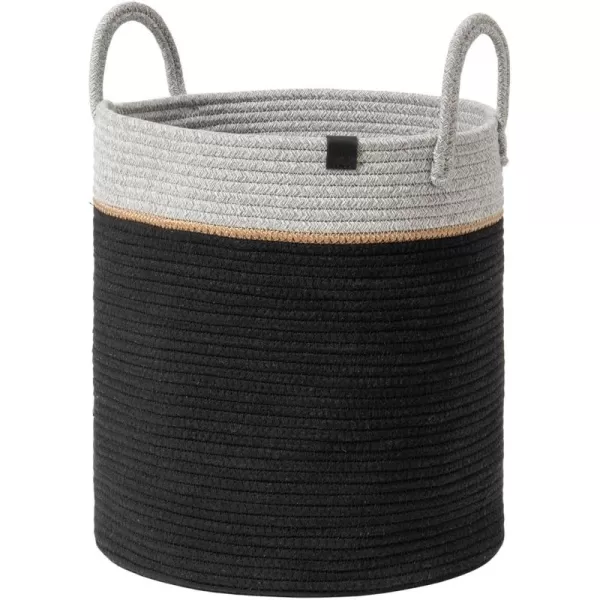 LA JOLIE MUSE Woven Basket Rope Storage Baskets - Large Cotton Organizer, Basket for Baby Blanket, Kids Toy Nursery Laundry Basket Azure M