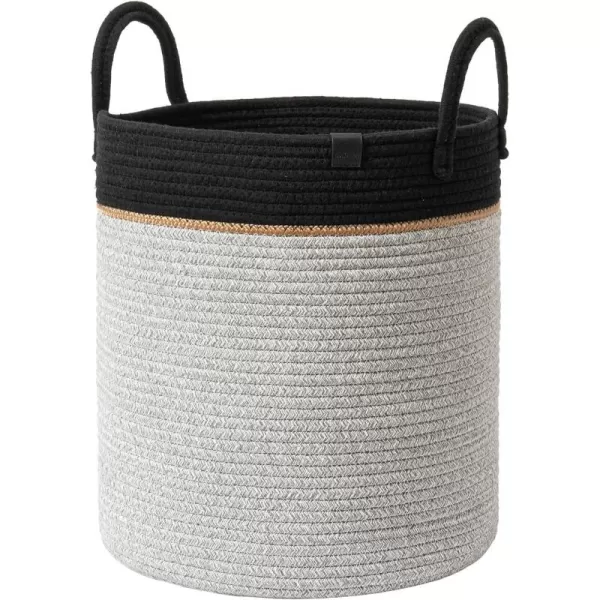LA JOLIE MUSE Woven Basket Rope Storage Baskets - Large Cotton Organizer, Basket for Baby Blanket, Kids Toy Nursery Laundry Basket Azure M