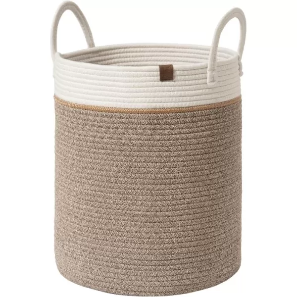 LA JOLIE MUSE Woven Basket Rope Storage Baskets - Large Cotton Organizer, Basket for Baby Blanket, Kids Toy Nursery Laundry Basket Azure M
