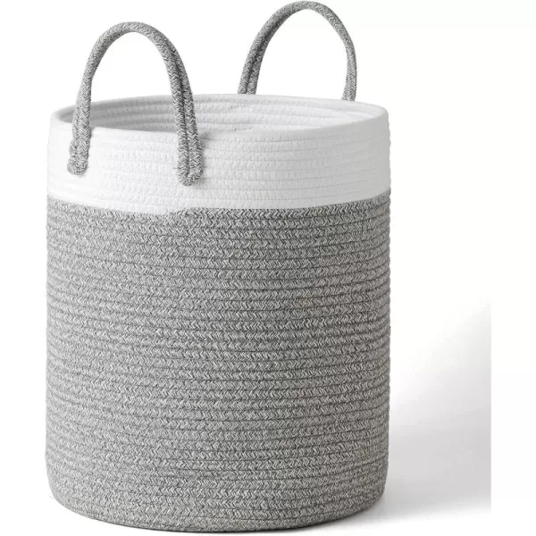 LA JOLIE MUSE Woven Basket Rope Storage Baskets - Large Cotton Organizer, Basket for Baby Blanket, Kids Toy Nursery Laundry Basket Azure M