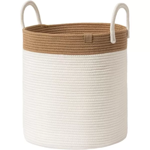 LA JOLIE MUSE Woven Basket Rope Storage Baskets - Large Cotton Organizer, Basket for Baby Blanket, Kids Toy Nursery Laundry Basket Azure M