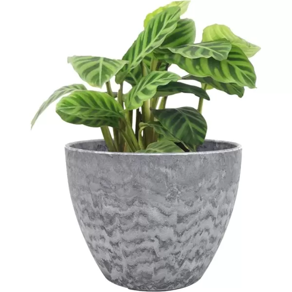 La Jolie Muse Flower Pots Indoor Outdoor Planter - 8.6 Inch Planter Pot W/ Drainage, Modern Plant Pot, Speckled-Black