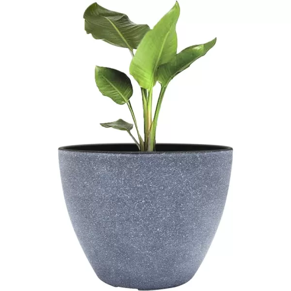 La Jolie Muse Flower Pots Indoor Outdoor Planter - 8.6 Inch Planter Pot W/ Drainage, Modern Plant Pot, Speckled-Black