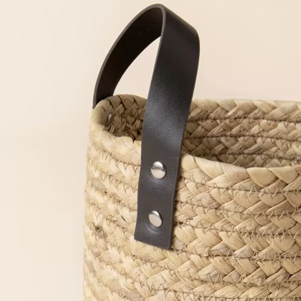 Wall Hanging Small Storage Baskets - Water Hyacinth &amp; Paper Woven Hanging Baskets Set 2, Garden Planters Baskets