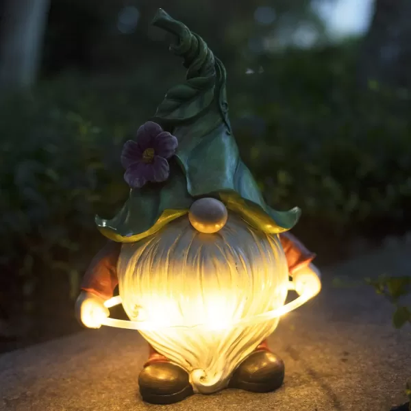 La Jolíe Muse Owl Garden Statue Garden Decor with Solar LED Lights for Yard Patio, Owl Gifts for Owl Lovers, Outdoor Decorations Lawn Ornaments Animal Figurine, 10.5 x 6 Inch