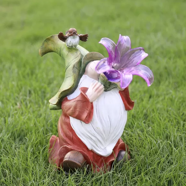 La Jolíe Muse Owl Garden Statue Garden Decor with Solar LED Lights for Yard Patio, Owl Gifts for Owl Lovers, Outdoor Decorations Lawn Ornaments Animal Figurine, 10.5 x 6 Inch