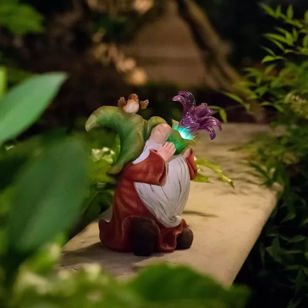 La Jolíe Muse Owl Garden Statue Garden Decor with Solar LED Lights for Yard Patio, Owl Gifts for Owl Lovers, Outdoor Decorations Lawn Ornaments Animal Figurine, 10.5 x 6 Inch