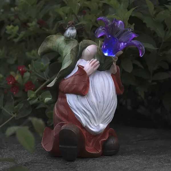 La Jolíe Muse Owl Garden Statue Garden Decor with Solar LED Lights for Yard Patio, Owl Gifts for Owl Lovers, Outdoor Decorations Lawn Ornaments Animal Figurine, 10.5 x 6 Inch