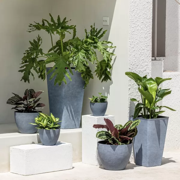 LA Jolie Muse Large Hanging Planters - 13 Inch Hanging Planters for Outdoor Plants, Outdoor Hanging Planters Set of 2, White Stone, Honeycomb