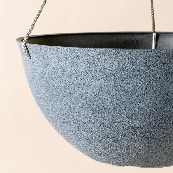 LA Jolie Muse Large Hanging Planters - 13 Inch Hanging Planters for Outdoor Plants, Outdoor Hanging Planters Set of 2, White Stone, Honeycomb