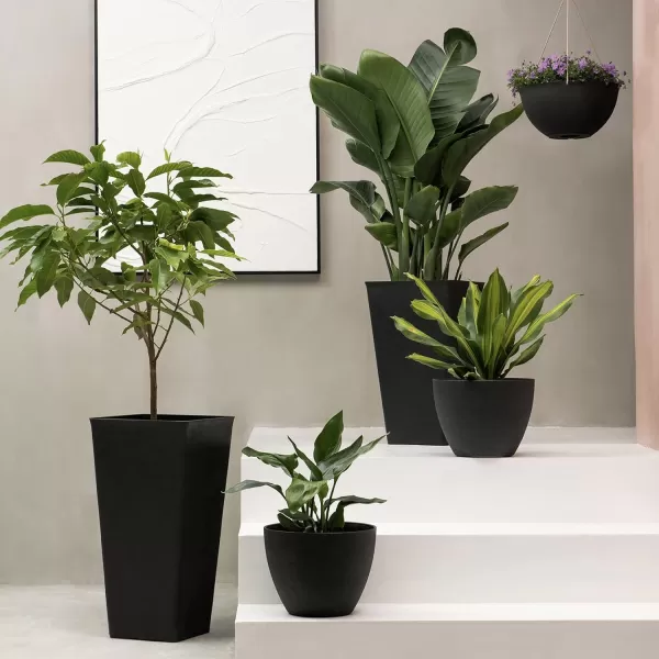 LA Jolie Muse Large Hanging Planters - 13 Inch Hanging Planters for Outdoor Plants, Outdoor Hanging Planters Set of 2, White Stone, Honeycomb