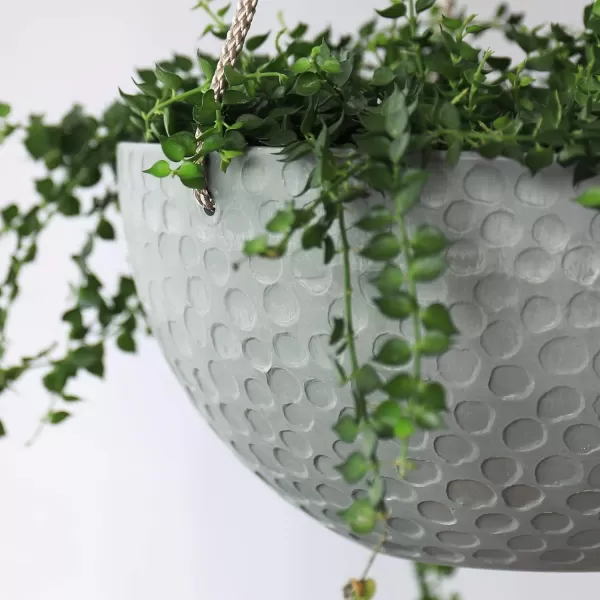 LA Jolie Muse Large Hanging Planters - 13 Inch Hanging Planters for Outdoor Plants, Outdoor Hanging Planters Set of 2, White Stone, Honeycomb