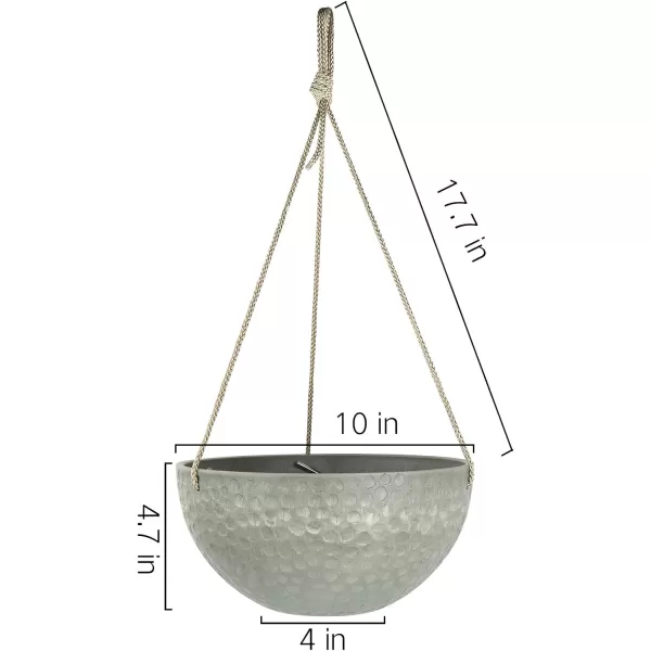 LA Jolie Muse Large Hanging Planters - 13 Inch Hanging Planters for Outdoor Plants, Outdoor Hanging Planters Set of 2, White Stone, Honeycomb