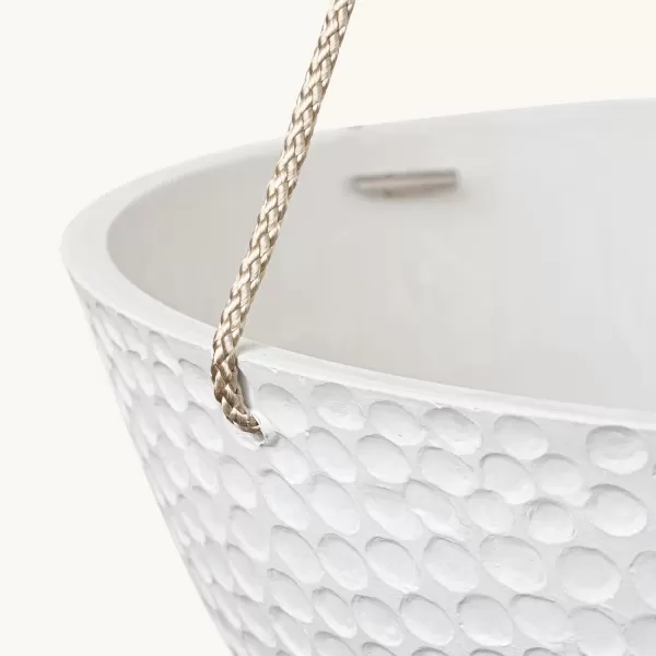 LA Jolie Muse Large Hanging Planters - 13 Inch Hanging Planters for Outdoor Plants, Outdoor Hanging Planters Set of 2, White Stone, Honeycomb