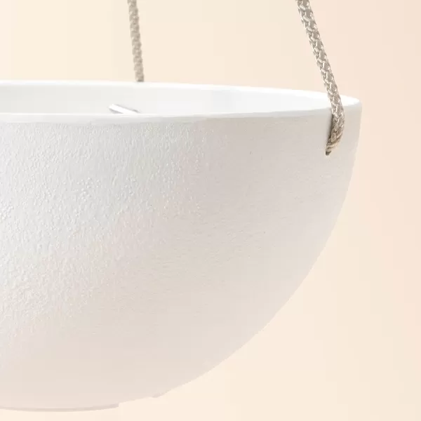LA Jolie Muse Large Hanging Planters - 13 Inch Hanging Planters for Outdoor Plants, Outdoor Hanging Planters Set of 2, White Stone, Honeycomb