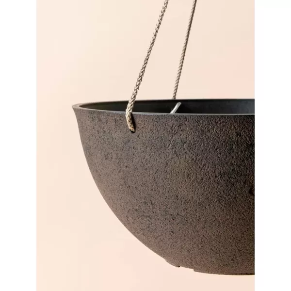 LA Jolie Muse Large Hanging Planters - 13 Inch Hanging Planters for Outdoor Plants, Outdoor Hanging Planters Set of 2, White Stone, Honeycomb