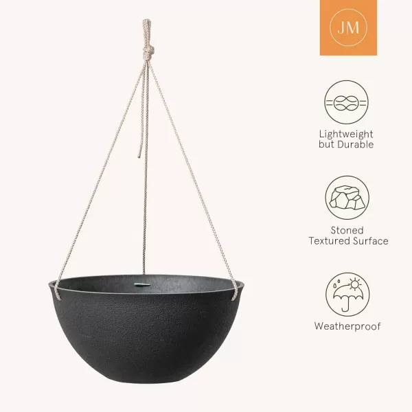 LA Jolie Muse Large Hanging Planters - 13 Inch Hanging Planters for Outdoor Plants, Outdoor Hanging Planters Set of 2, White Stone, Honeycomb