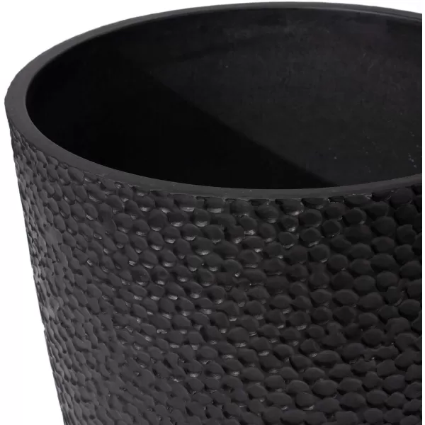LA JOLIE MUSE 28in Tall Black Planters Set of 2,X Large Plastic Tall Round Planter for Indoor/Outdoor Plants,Large Tree Planters for Front Door,Patio and Deck