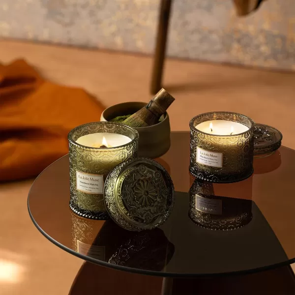LA JOLIE MUSE Amber Scented Candle, 19oz Large Candle Gifts for Women, Wood Wicked Candle for Home Scented, Long Burning Glass Jar Candle