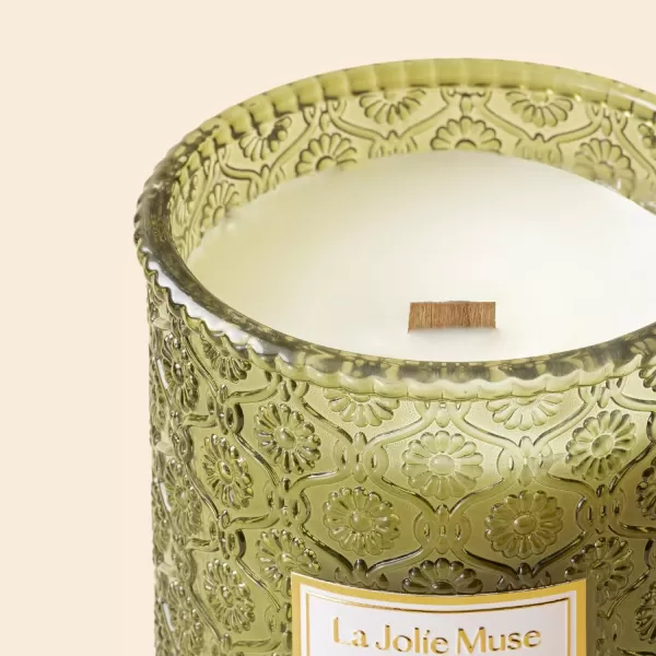 LA JOLIE MUSE Amber Scented Candle, 19oz Large Candle Gifts for Women, Wood Wicked Candle for Home Scented, Long Burning Glass Jar Candle