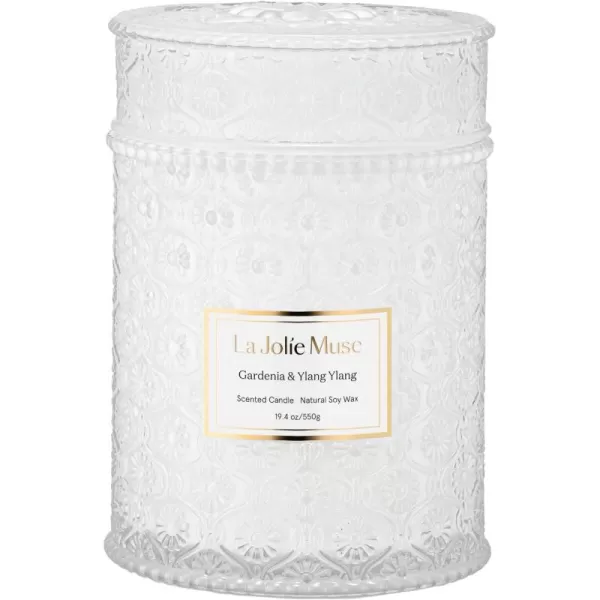 LA JOLIE MUSE Amber Scented Candle, 19oz Large Candle Gifts for Women, Wood Wicked Candle for Home Scented, Long Burning Glass Jar Candle